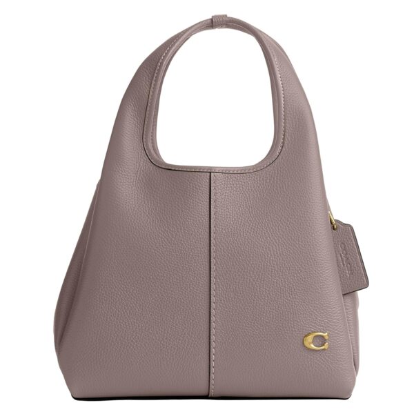 Bolso De Hombro Coach Lana 23 Cuero Guijarro Pulido Color Ceniza