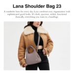 Bolso De Hombro Coach Lana 23 Cuero Guijarro Pulido Color Ceniza