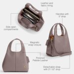 Bolso De Hombro Coach Lana 23 Cuero Guijarro Pulido Color Ceniza