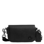 Bolso Crossbody Coach CCX25 Cuero de Grano Cruzado Negro con Solapa