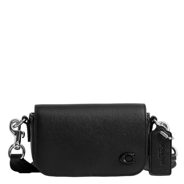 Bolso Crossbody Coach CCX25 Cuero de Grano Cruzado Negro con Solapa