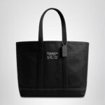 Bolso Utilitario Coach CCW72 Lona y Cuero Negro con Espacio para Laptop 16 Pulgadas