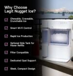GE Profile Opal 2.0 Ultra Nugget - Máquina de hielo con filtro inhibidor de sarro, cuchara incluida, 38 libras en 24 hor