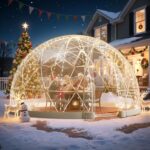 Tienda Domo de Jardín VEVOR GB-DOME-12 11.8x7.2 pies PVC Impermeable Blanco y Transparente