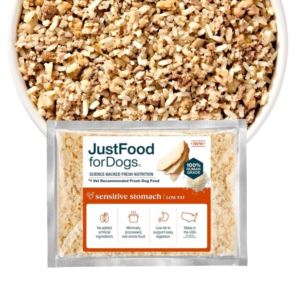 Alimento Húmedo para Perros JustFoodForDogs Estómago Sensible Paté de Pavo Paquete de 21 1.13 Libras