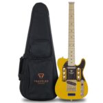 Traveler Guitar EG-3 (Butterscotch Blonde) Guitarra eléctrica de viaje | Guitarra de viaje ligera, portátil, sin cabeza,