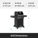 Parrilla de Gas Broil King Crown 310 Shadow 864954 3 Quemadores Doble Tubo Acero Inoxidable Negro