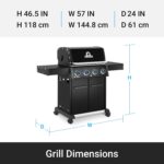 Parrilla de Gas Broil King Baron 420 Pro Shadow 674114 4 Quemadores Lista para Pellets Acero Inoxidable Negro
