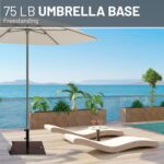 Base de Sombrilla US Weight FUB75BRZ Acero Aleado Negro 84.7 Libras con Ruedas y Mango Integrados