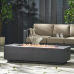 Mesa rectangular para fogata de propano Merax MgO 56 pulgadas 50000 BTU Gris oscuro