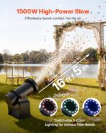 VEVOR Máquina eléctrica de confeti con luces LED, lanzador de cañón de confeti de salida potente de 1500 W, DMX512, cont