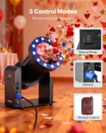 VEVOR Máquina eléctrica de confeti con luces LED, lanzador de cañón de confeti de salida potente de 1500 W, DMX512, cont