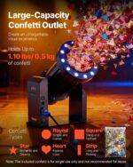 VEVOR Máquina eléctrica de confeti con luces LED, lanzador de cañón de confeti de salida potente de 1500 W, DMX512, cont