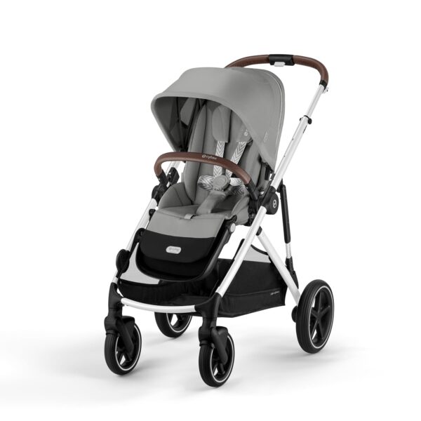 Gazelle S Stroller - Marco plateado con asiento gris piedra