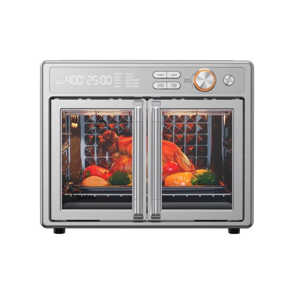 Midea Flexify Pro 10+4 Combo de Horno Tostador y Freidora de Aire, Cocción con Bloqueo Jugoso de Grafeno, Horno de Encim