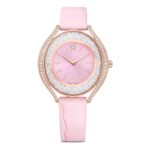 Reloj Swarovski Crystalline Aura Suizo Correa de Piel Rosa Acabado Rose Gold-Tone Modelo 5730150