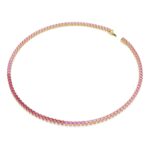 Collar Swarovski Matrix Tennis 5751762 Corte Redondo Rosa Baño Dorado