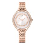 Reloj Swarovski Crystalline Aura 5730140 Swiss Made Correa de Metal Color Oro Esfera Plata
