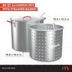 Olla de Aluminio Megamaster 630-13006 para Freidora de Pavo 80 Cuartos con Canasta y Tapa