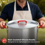 Olla de Aluminio Megamaster 630-13006 para Freidora de Pavo 80 Cuartos con Canasta y Tapa