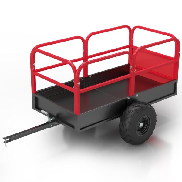 Carro de remolque ATV UTV para remolque, capacidad de 1700 libras, 17 pies cúbicos, remolque utilitario con liberación r