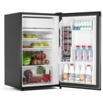 Patikuin Mini refrigerador de 4.3 pies cúbicos con congelador, refrigerador de una sola puerta con termostato ajustable,