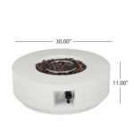 Mesa de Fuego Merax de Propano 40000 BTU con Tapa Hormigón MGO Blanca 30 Pulgadas