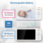 VTech Monitor de Bebé de Video con 2 Cámaras Advanced HD Plus Twin Pantalla IPS de 5.5 Pulgadas Panorámica Inclinación Z