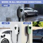 Cargador EV Nivel 2 Aries Nexus 40 Amperios NEMA14-50 Cable 25 Pies WiFi APP RFID Conector J1772 240 Volts