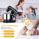 Batidora de alimentos de 7.5 cuartos de galón, cabezal inclinable de 10 velocidades, mezclador de cocina portátil con cu