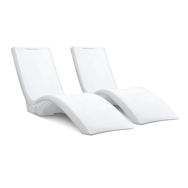 Juego de 2 Tumbonas para Piscina Step2 Vero Modelo 461100 Blanco Plástico Doble Pared