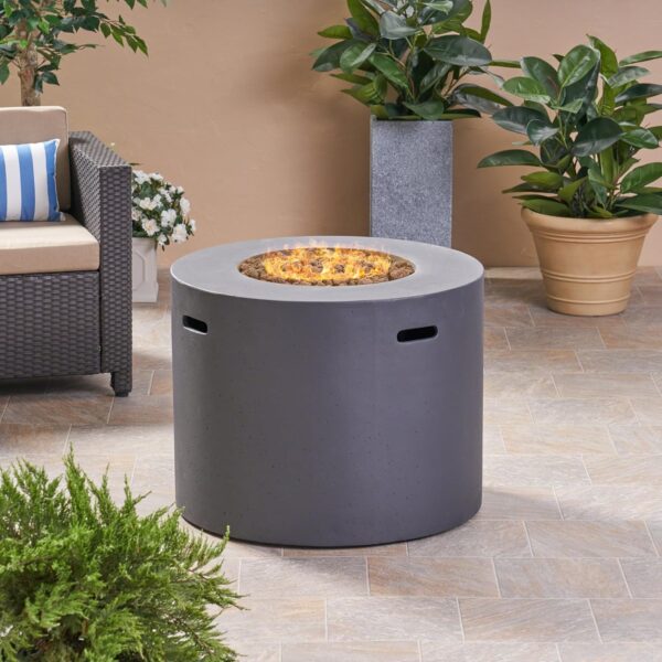 Fogata Redonda para Exteriores Merax 31 Pulgadas MGO Propano 40000 BTU Gris Oscuro