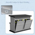 Casa para Gatos al Aire Libre ComeWay DCW-FCCBK Dos Pisos 6 Entradas Resina Negro 37.28x26.42x51.97 Pulgadas