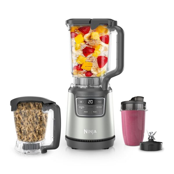 Ninja BlendPro Sistema de cocina | Licuadora de tamaño completo de 72 onzas, procesador de alimentos de 5 tazas y taza p