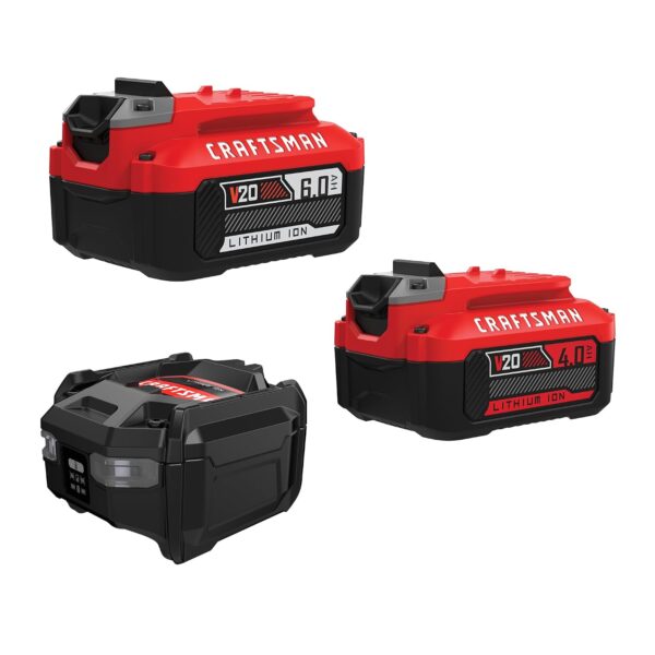 Juego de Batería y Cargador CRAFTSMAN 20V CMCB2046-CK Baterías de Iones de Litio 4Ah y 6Ah con Cargador