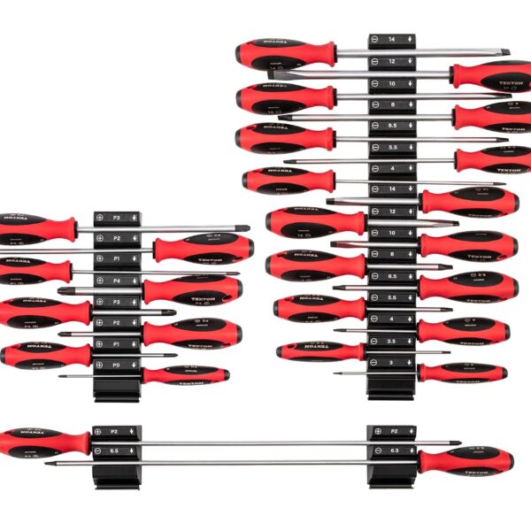 TEKTON Phillips y juego de destornilladores ranurados con organizadores modulares – vástagos de 4, 8, 18 pulgadas, 26 pi