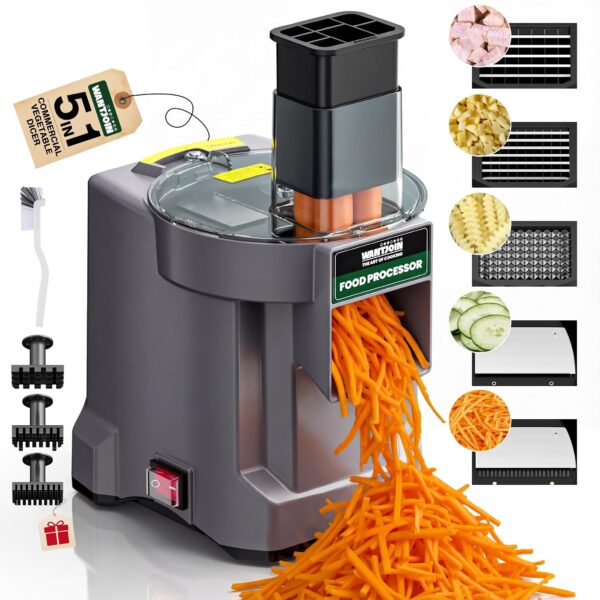 WantJoin Picador eléctrico 5 en 1 de verduras – Cortador de verduras comercial multifuncional para alimentos y frutas, c