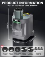 WantJoin Picador eléctrico 5 en 1 de verduras – Cortador de verduras comercial multifuncional para alimentos y frutas, c