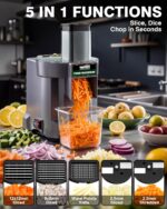 WantJoin Picador eléctrico 5 en 1 de verduras – Cortador de verduras comercial multifuncional para alimentos y frutas, c