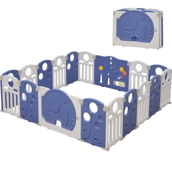 HAPPYMATY Corralito para bebés, corralito plegable de 18 paneles para bebés y niños pequeños, valla para bebés para inte