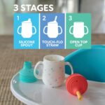 Vaso Entrenamiento Nuby 3 Etapas Silicona 4 onzas Rosado y Púrpura Paquete de 12