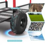 Carrito de volquete de jardín ATV remolque detrás, remolque utilitario de acero resistente de 1700 libras/17 pies cúbico
