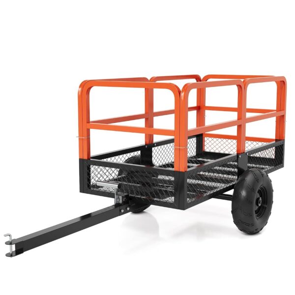 Garvee Carro de descarga de acero resistente para remolques ATV, 1600 libras, 22 pies cúbicos, remolque utilitario de ja
