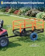 Garvee Carro de descarga de acero resistente para remolques ATV, 1600 libras, 22 pies cúbicos, remolque utilitario de ja