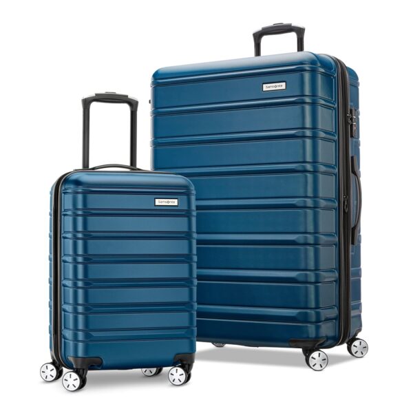 Juego de Maletas Samsonite Omni 2 Hardside 2 Piezas Azul Lagoon Policarbonato Expandible con Ruedas Giratorias 45 Litros
