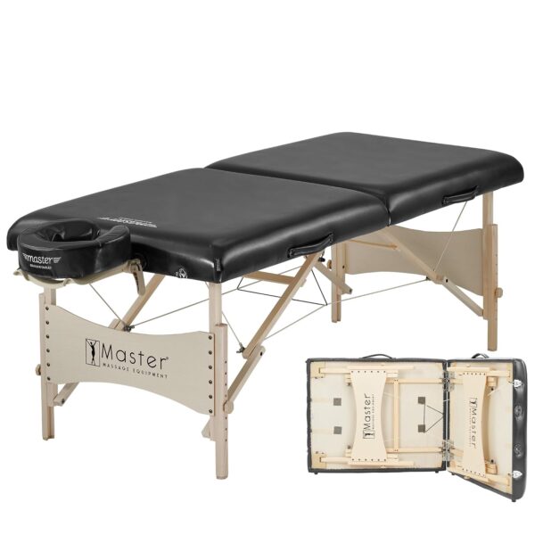 Mesa de masaje portátil Master Massage Balboa Pro 21005AQ 30 pulgadas madera de haya color negro