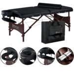 Mesa de Masaje Portátil Master Massage Roma II 10025AQ 30x84 Pulgadas Cojín 2.5 Pulgadas Negro