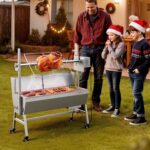 Parrilla Asador VEVOR TB-37L1 37 Pulgadas Acero Inoxidable Capacidad 132 Libras Motor 38W 7 Niveles de Altura