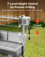 Parrilla Asador VEVOR TB-37L1 37 Pulgadas Acero Inoxidable Capacidad 132 Libras Motor 38W 7 Niveles de Altura