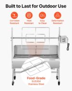 Parrilla Asador VEVOR TB-37L1 37 Pulgadas Acero Inoxidable Capacidad 132 Libras Motor 38W 7 Niveles de Altura